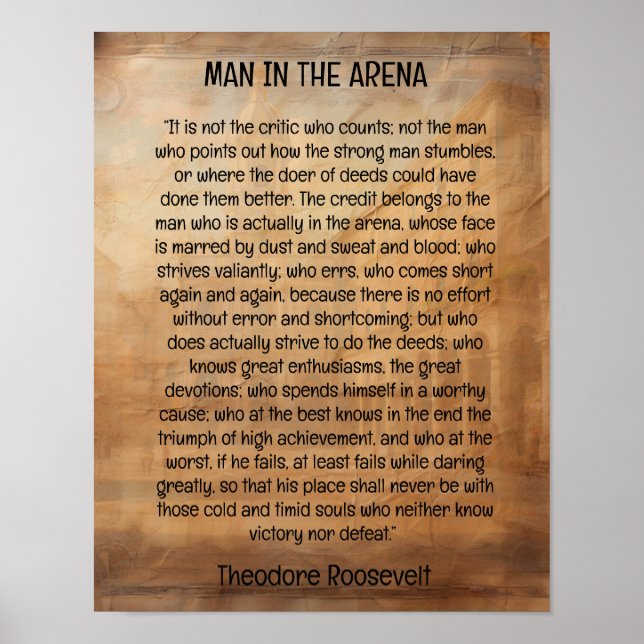 Affiche Un homme dans l'arène - Theodore Roosevelt (Devant)