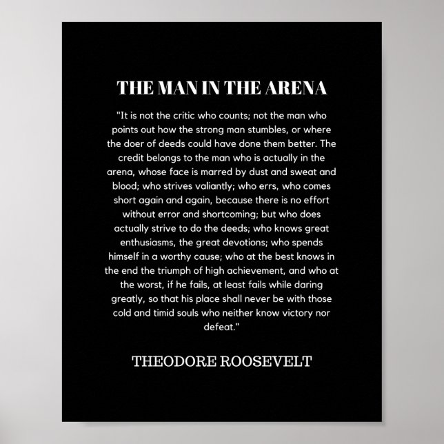 Affiche Un Homme Dans L'Arène Theodore Roosevelt (Devant)