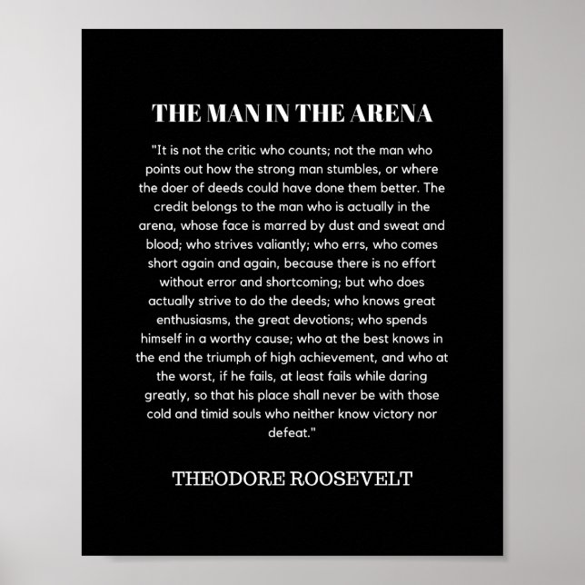 Affiche Un Homme Dans L'Arène Theodore Roosevelt (Devant)