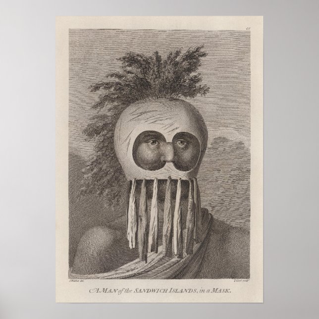 Affiche Un homme des îles Sandwich dans un masque - c. 178 (Devant)