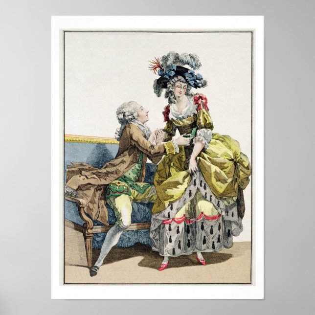 Affiche Un homme élégant propose à une dame dans une "Marg (Devant)