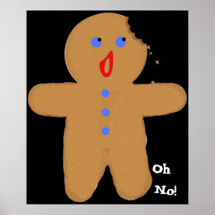 Affiche Un homme en pain d'épices avec une croix d'Hallowe