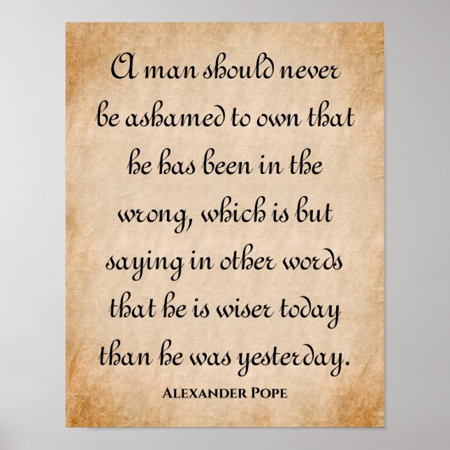 Affiche Un Homme Ne Devrait Jamais... Devis inspirant (Devant)