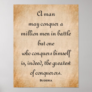 Affiche Un Homme Peut Conquérir... Citation de bouddha in