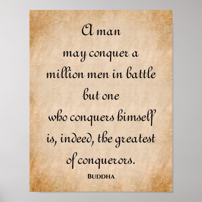 Affiche Un Homme Peut Conquérir... Citation de bouddha ins (Devant)