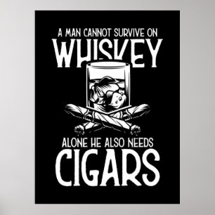 Affiche Un Homme Qui Aime Le Whiskey Et Le Cigar