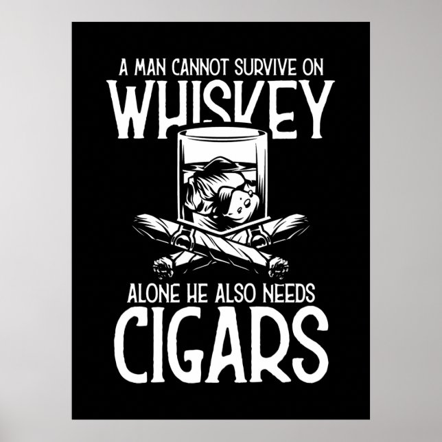 Affiche Un Homme Qui Aime Le Whiskey Et Le Cigar (Devant)
