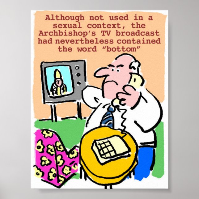 Affiche Un homme se plaint par téléphone de la télévision (Devant)