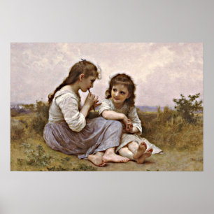 Affiche Un Idylle d'enfance, peinture d'art fin,