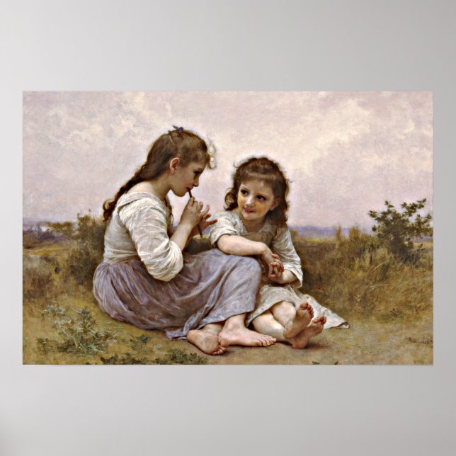 Affiche Un Idylle d'enfance, peinture d'art fin, (Devant)