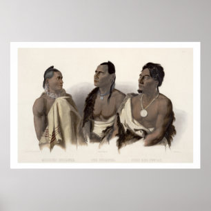 Affiche Un Indien du Missouri, un Oto indien et le chef de
