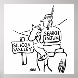 Affiche Un Indien rouge à cheval dans la Silicon Valley