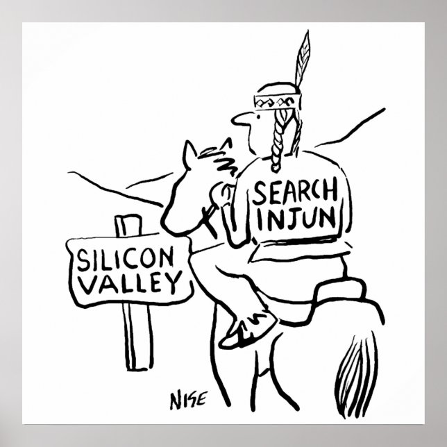 Affiche Un Indien rouge à cheval dans la Silicon Valley (Devant)
