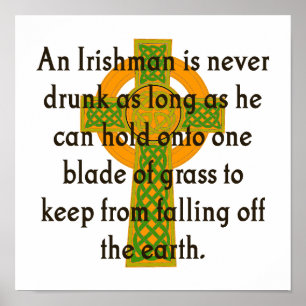 Affiche Un Irlandais N'A Jamais Étouffé - Citation Irlanda