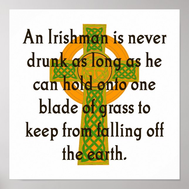 Affiche Un Irlandais N'A Jamais Étouffé - Citation Irlanda (Devant)
