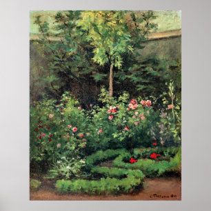 Affiche Un jardin de roses par Camille Pissarro,