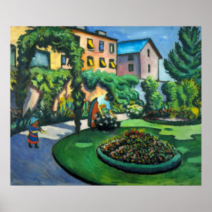 Affiche Un jardin, Gartenbild par August Macke, Art vintag