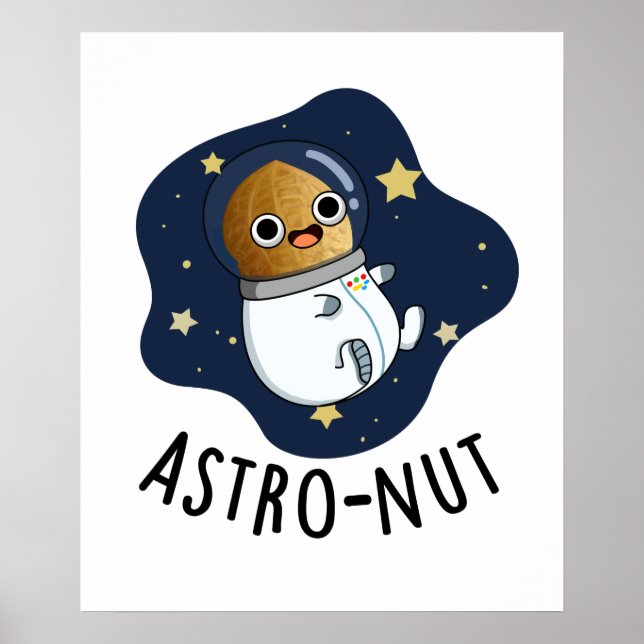 Affiche Un jeu d'astronaute de noix de muscade drôle (Devant)