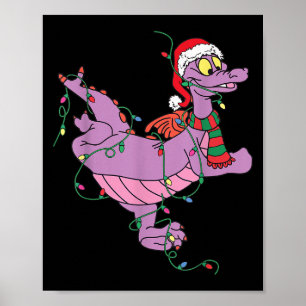 Affiche Un joli dragon de figurine éclaire Noël Père Noël