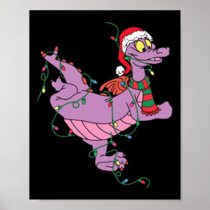 Affiche Un joli dragon de figurine éclaire Noël Père Noël