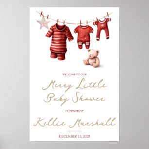 Affiche Un Joli Petit Baby shower, Des Vêtements Pour Bébé
