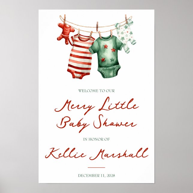 Affiche Un Joli Petit Baby shower, Des Vêtements Pour Bébé (Devant)