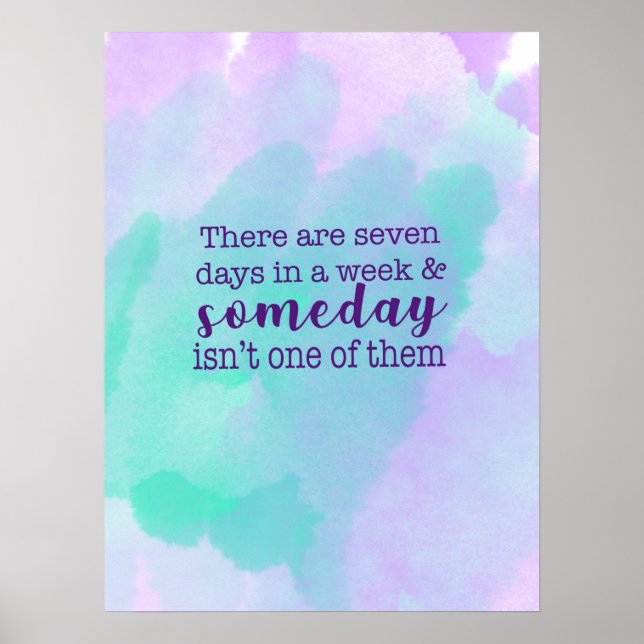 Affiche Un jour citer la motivation de l'aquarelle (Devant)
