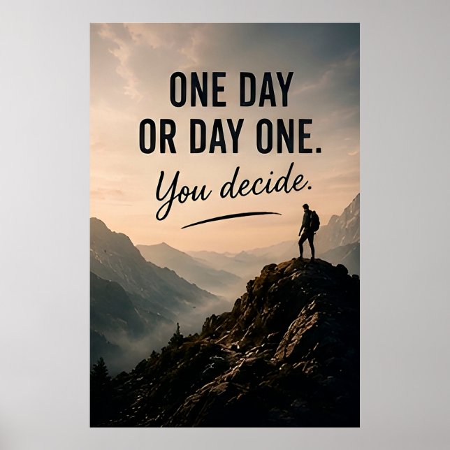 Affiche 🔥 Un Jour Ou Jour Un Vous Décidez Motivation 💪 (Devant)