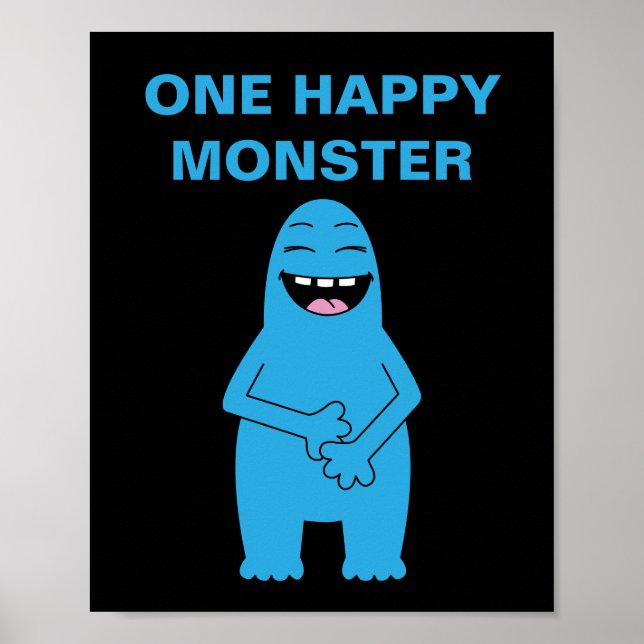 Affiche Un joyeux monstre Halloween Anniversaire Texte per (Devant)