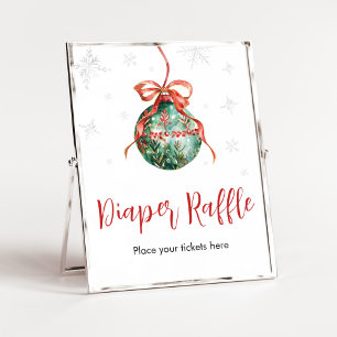 Affiche Un joyeux petit Baby shower de Noël Déchets de pai