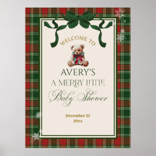 Affiche Un joyeux petit ours en peluche de Noël pour Baby