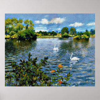 Affiche Un lac de Long Island, art,