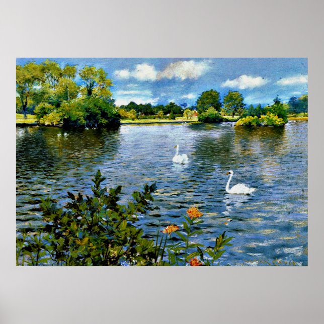 Affiche Un lac de Long Island, beaux-arts, (Devant)
