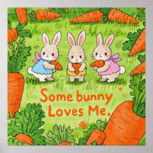 Affiche Un Lapin De Pâques M'Aime