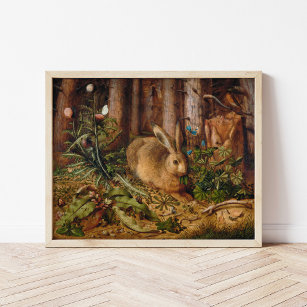 Affiche Un lièvre dans la forêt   Hans Hoffmann