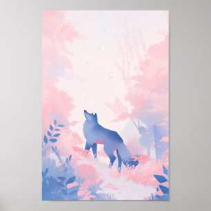 Affiche Un loup dans la neige