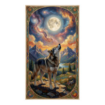 Un loup solitaire hurle à une lune