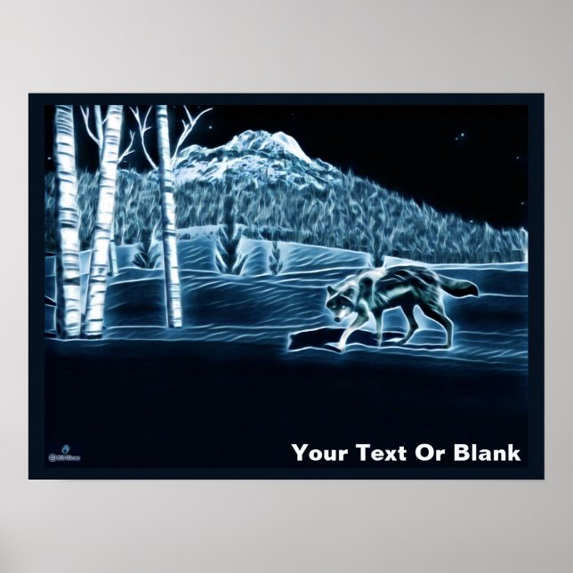 Affiche Un Loup Sur Neige (Devant)