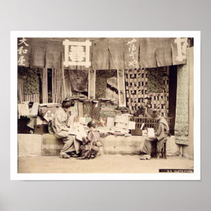 Affiche Un magasin japonais de tissu, c.1890 (phot coloré