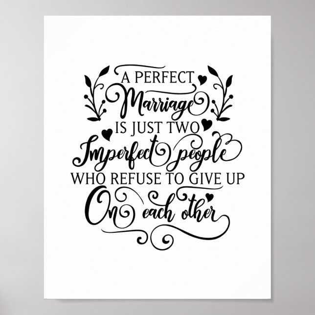Affiche Un mariage parfait est juste deux personnes imparf (Devant)