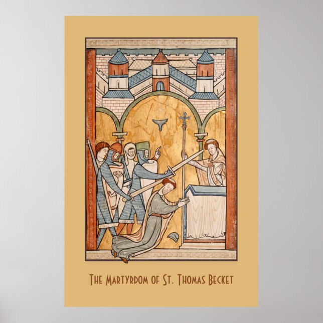 Affiche Un martyre précoce de saint Thomas Becket en art (Devant)