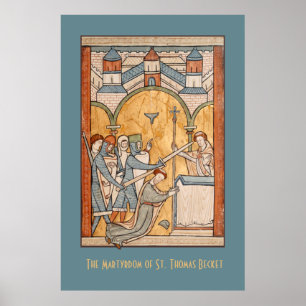 Affiche Un martyre précoce de saint Thomas Becket en art