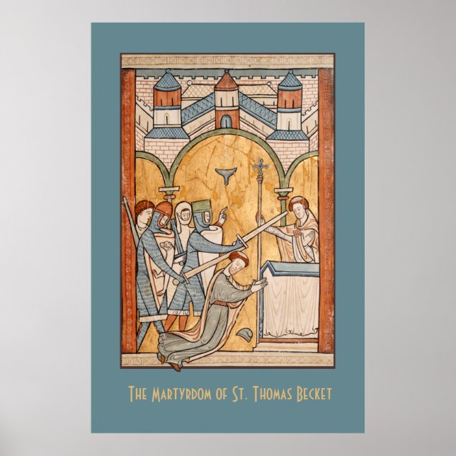 Affiche Un martyre précoce de saint Thomas Becket en art (Devant)