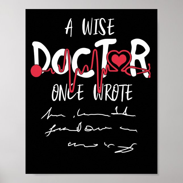 Affiche Un Médecin Écrit Un Texte Fun Du Mot Du Docteur (Devant)