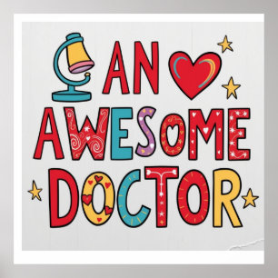 Affiche Un médecin génial. Cadeau de remerciement 