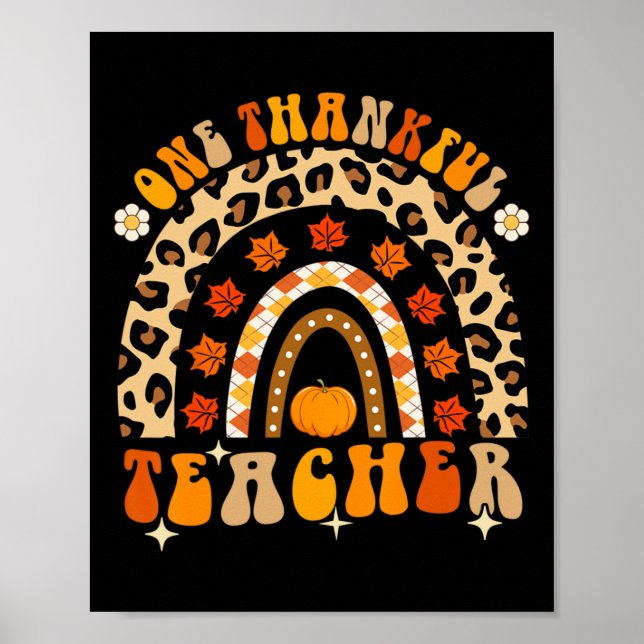 Affiche Un Merci Maître Thanksgiving Rainbow Leopard (Devant)