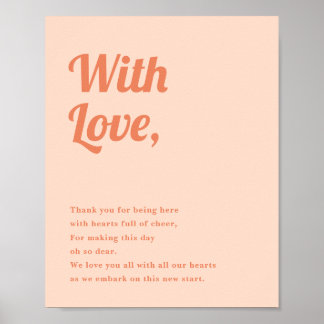 Affiche Un Merci Mariage de paix pour assister au Signe