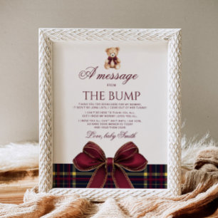 Affiche Un message de l'ours en peluche à nœud rouge Bump