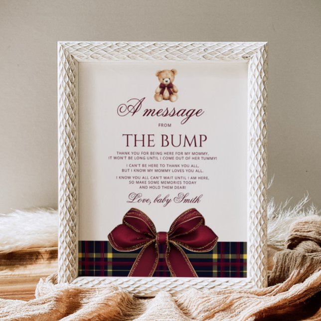Affiche Un message de l'ours en peluche à nœud rouge Bump (Créateur téléchargé)