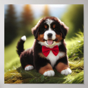 Affiche Un mignon chiot de montagne bernois
